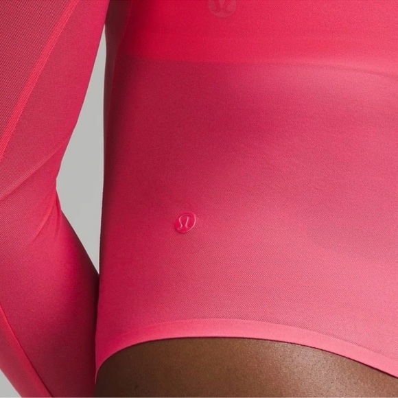 Lululemon Nulu Mesh Long Sleeve Crew Neck Bodysuit Glaze Pink Size XL NWT - Picture 5 of 14